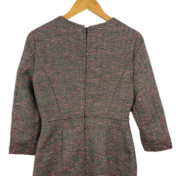 NWT J. Crew Tweed 3/4 Sleeve Sheath Dress Gray Coral Size 4 Style E4375 Career - Picture 7 of 16
